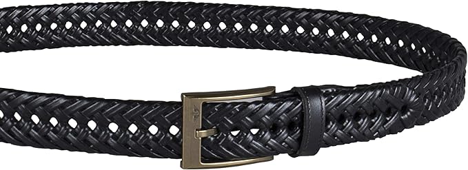 DOCKERS Men's Braided Leather Belt, Fully Adjustable Casual Strap for Everyday Wear
