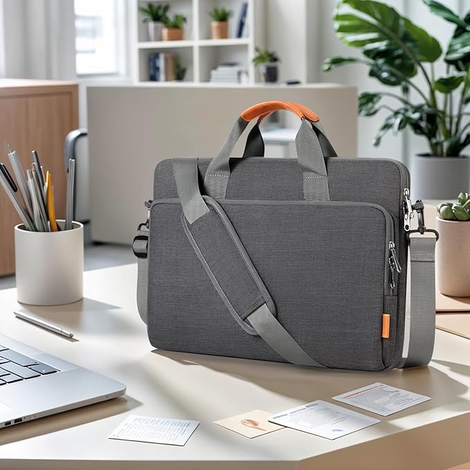 bagasin 15 15.6 16 inch Laptop Computer PC Shoulder Bag Carrying Case, Water-Repellent Fabric Briefcase, Lightweight Toploader, Business Casual or School