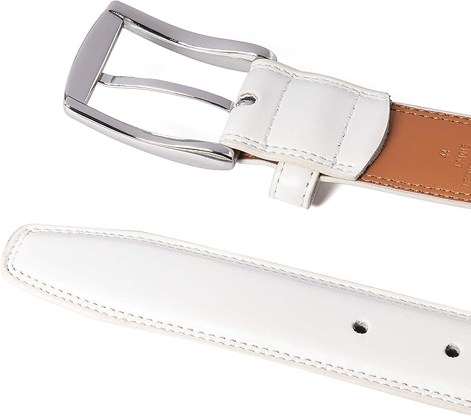 Fabio Valenti Genuine Leather Dress Belts For Men - Mens Belt For Suits, Jeans, Uniform With Single Prong Buckle