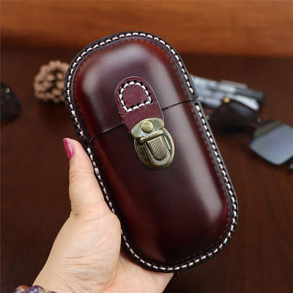 Leather Eyeglass Case Hard Shell Retro Men And Women Sunglasses Nearsighted Glasses Locking clasp Protection Box