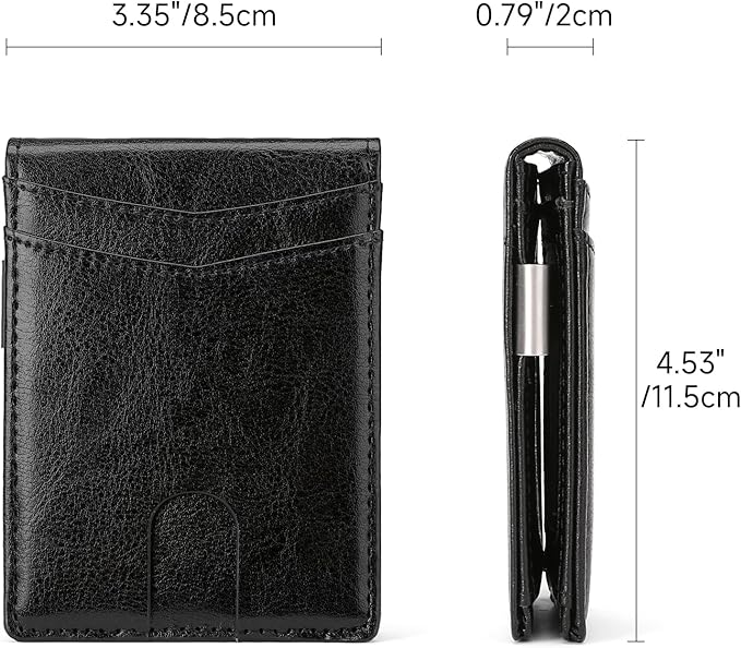 Slim Wallet for Men Bifold RFID Blocking Front Pockets Wallet Credit Card Holder Minimalist Leather Money Clip Mens Wallet with 12 card Slots