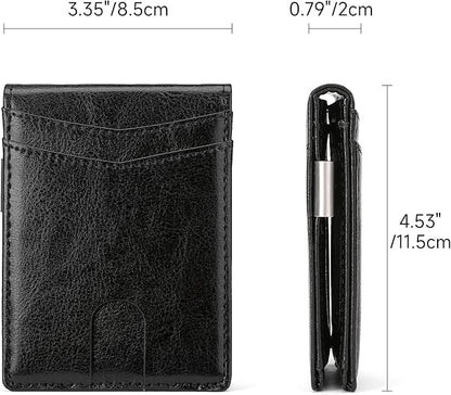 Slim Wallet for Men Bifold RFID Blocking Front Pockets Wallet Credit Card Holder Minimalist Leather Money Clip Mens Wallet with 12 card Slots