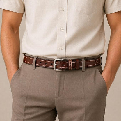 Luxury Full Grain Genuine Leather Belt Men Gift, 1.5" Wide Vintage Real Leather Western Cowboy Men's Belts