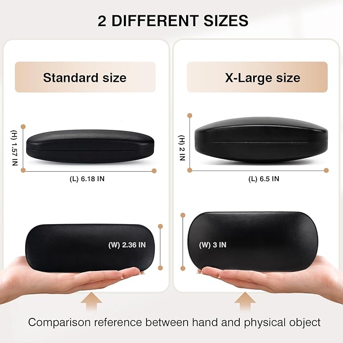 Marvolia Glasses Case Hard Shell - PU Leather Eyeglass Cases Eyeglasses Case for Sunglasses Eye Glasses Cases