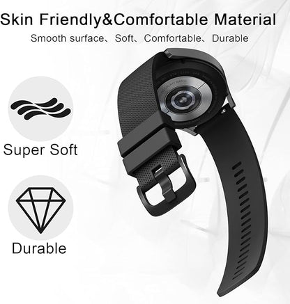 Vanjua 22mm Watch Bands Quick Release Replacement Wristband, 4 Pack Soft Silicone Waterproof Sport Straps Band for Men Women