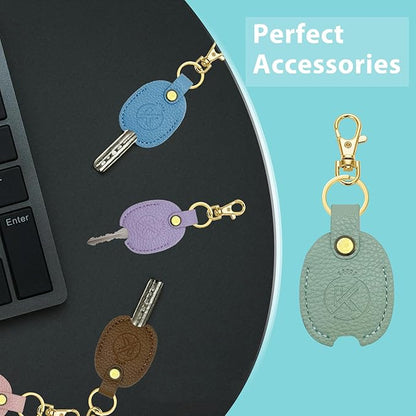 Leather Key Sleeve for Broken Key, Car Key Cover, Key Loop Replacment, Key Fod Protector Keychain for Women/Men