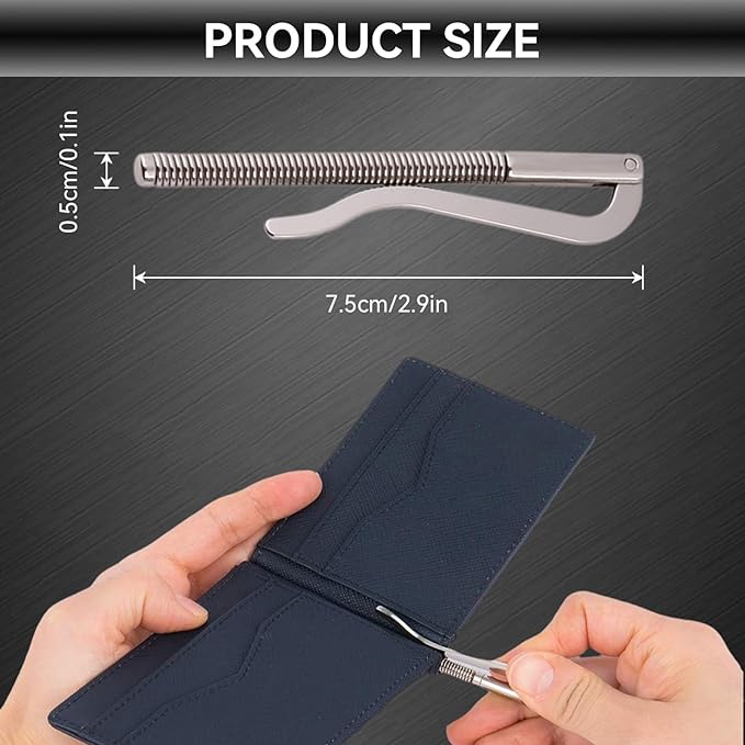 HERCHR Wallet Money Clip, 10Pcs Spring Loaded Money Clip Money Spring Clip Tool Wallet Spring Clip Insert Bar Replacement for Wallet Purse