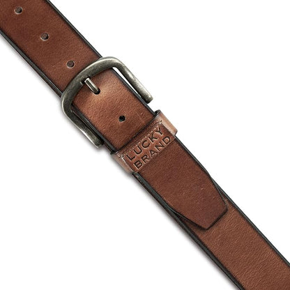 Lucky Brand Men's Jeans Leather Belt| Classic| Casual| Dress| Everyday| American Heritage| Genuine Leather| Metal Buckle