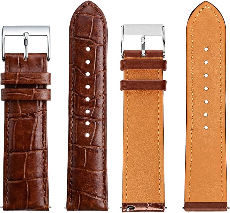 Quick Release Leather Watch Bands Genuine Watch Straps Replacement Watch Straps for Men and Women Top Grain Vintage Leather Watch Strap 16mm 18mm 20mm 22mm