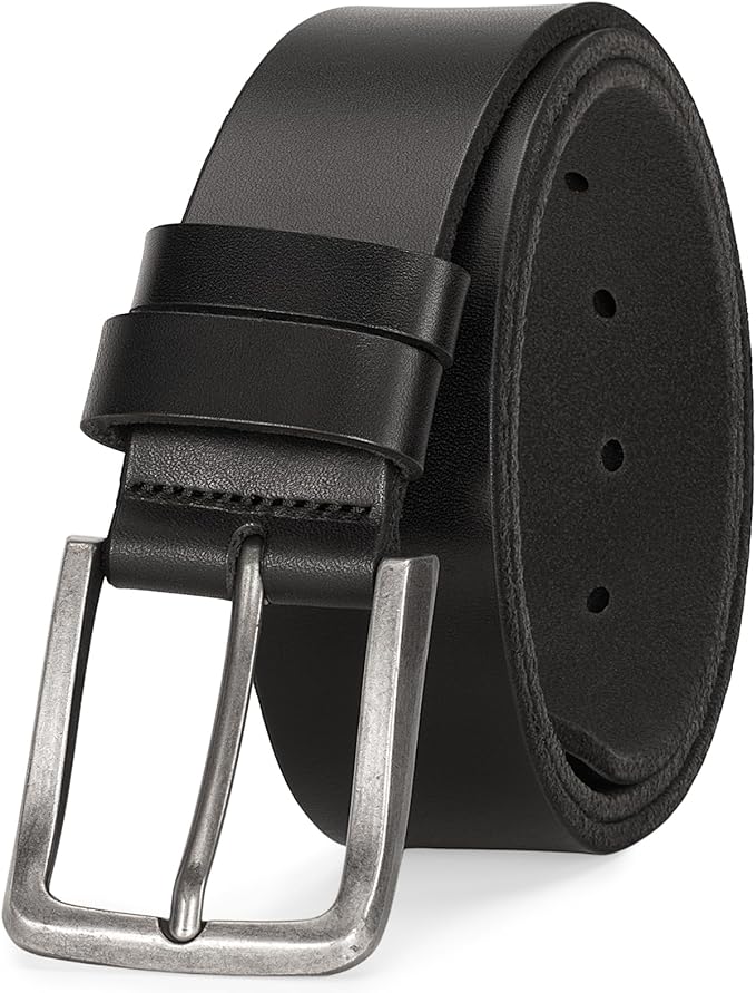 Men's Genuine Leather Belt - 1.5 Inch Casual & Work Belt with Metal Buckle
