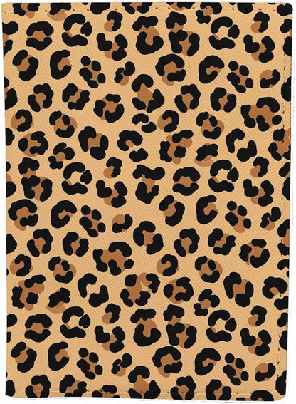 Leopard Print Passport Holder for Travel Animal Skin Texture PU Leather Passport Cover Wallet Cute Passport Card Holder for Women and Men