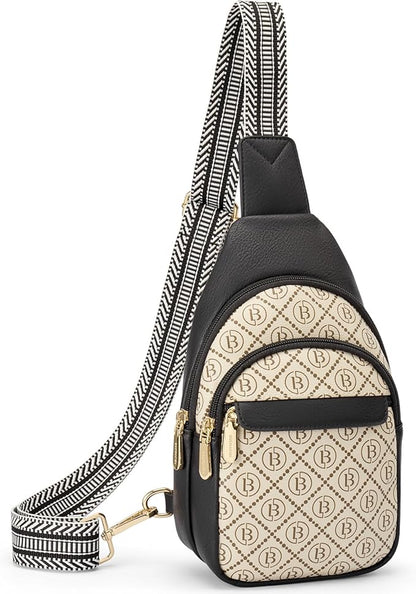 BOSTANTEN Small Sling Bag for Women Leather Crossbody Bags Fanny Pack Chest Bag for Travel