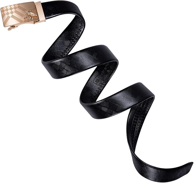Dubulle Designer Ratchet Belt for Men Leather Fashion Adjustable Automatic Buckle Sliding Removable Dress Casual