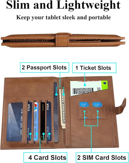 Passport Holder for Travel Essentials, Passport Wallet Cover Card holder Case for Travel Must Haves Accessories, Passport Book Holders for Women and Men, Brown