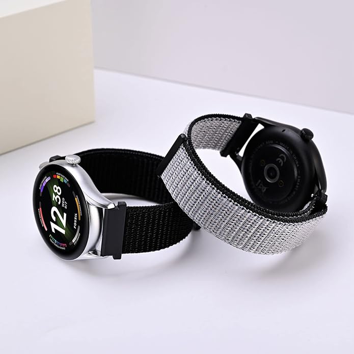 ANNEFIT Nylon Sport Loop Watch Bands, 2 Packs Quick Release Adjustable Strap 16mm 18mm 19mm 20mm 21mm 22mm 24mm