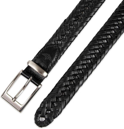 DOCKERS Men's Braided Leather Belt, Fully Adjustable Casual Strap for Everyday Wear
