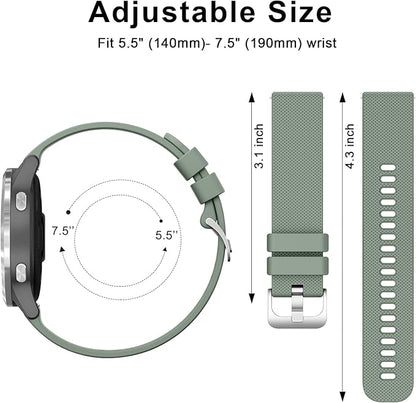 Vanjua 18mm Watch Bands Quick Release Replacement Wristband, 4 Pack Soft Silicone Waterproof Sport Straps Band for Men Women