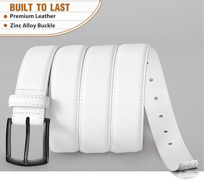 Men's Belt Genuine Leather Belt for Men Dress Casual Golf Jeans Pants 1 3/8"