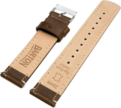 BARTON WATCH BANDS - Top Grain Leather Watch Bands Compatible with Apple Watch Models - 1, 2, 3, 4, 5, 6, 7, 8, 9, 10, SE, Ultra & Ultra 2
