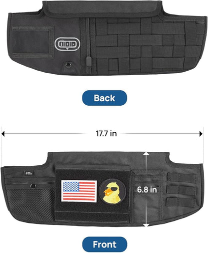 JOYTUTUS Sun Visor Organizer Compatible with 2018-2026 Wrangler JL & Gladiator JT, Driver's Side Front Tactical Visor Storage Cover Molle Webbing Visor Storage Holder Pouch, Multi-Pocket Net Zipper