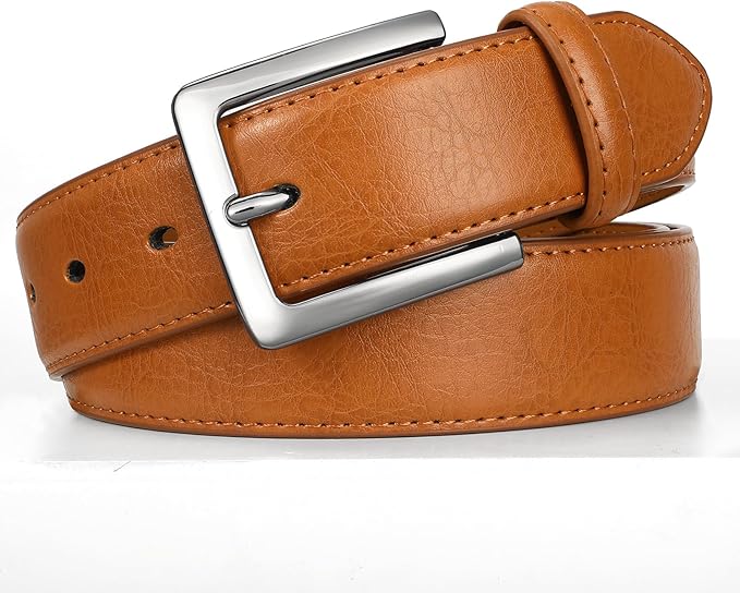 Men's Genuine Leather Dress Belt, 1 3/8" Classic Mens Jeans Pants Belt for Work Business Casual Golf