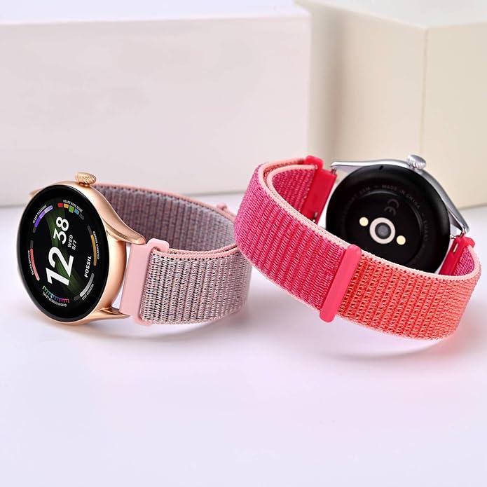 ANNEFIT Nylon Sport Loop Watch Bands, 2 Packs Quick Release Adjustable Strap 16mm 18mm 19mm 20mm 21mm 22mm 24mm