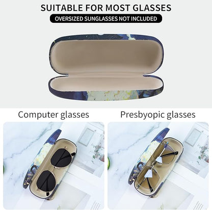 PERFECTSIGHT Hard Shell Eyeglasses Case, PU Leather Protective Glasses Case, Cute Eyeglass Case for Women Men Girls