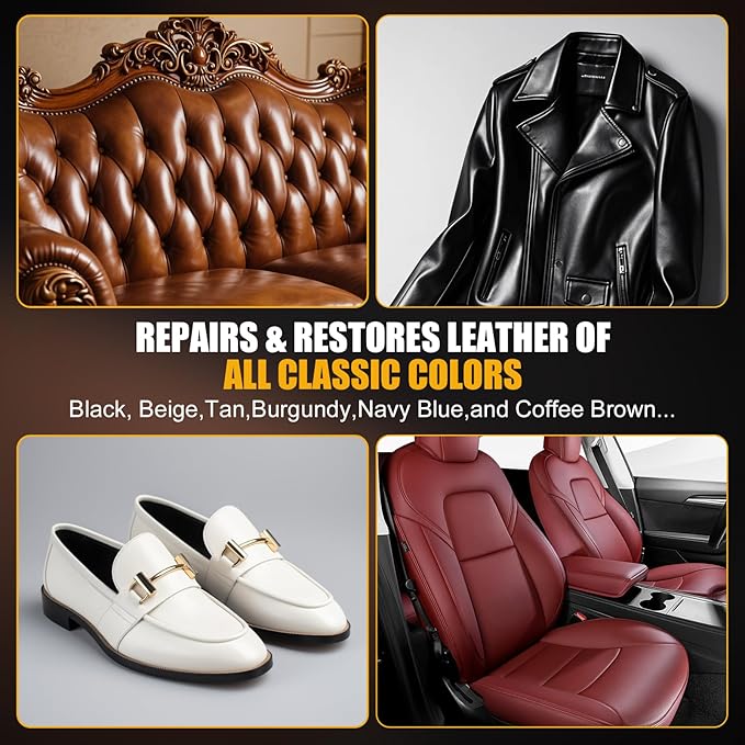 Leather Cleaner and Conditioner, Leather Repair Balm & Recoloring Cream, Furniture Salve for Leather Couch, Car Seat, Bag & Boot, Natural Formula Prevents Cracking, Fading & Water Stains - 8OZ
