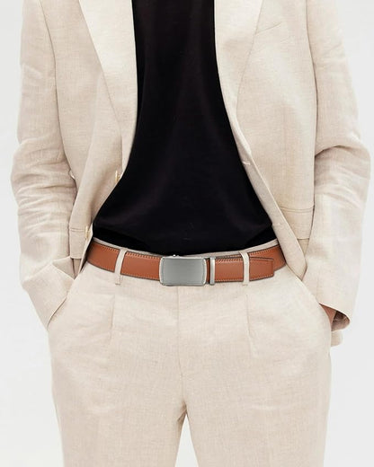 CHAOREN Mens Belt Leather Ratchet Belt - Customizable Fit, Effortless Style (35mm)