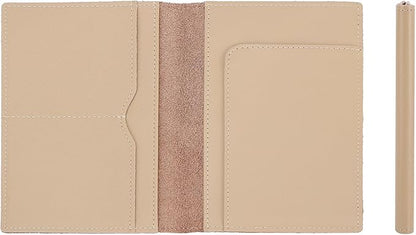 STAR VISTA Albatross Leather Travel Passport Holder, Minimalist Design, Calfskin Leather Case for Women and Men - Slim Passport Wallet, Bifold, RFID Blocking, Ivory