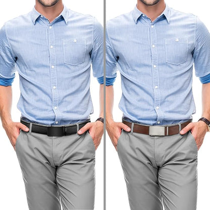 Zitahli Ratchet Belt for Men - 2 Packs Leather Mens belt For Gift Men Dress and Casual,Trim to Fit
