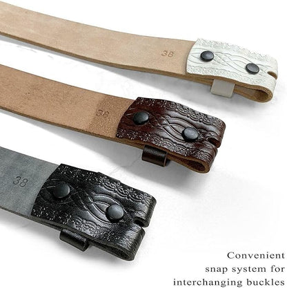 Genuine Full Grain Western Engraved Tooled Leather Strap or Belt 1-1/2" Wide