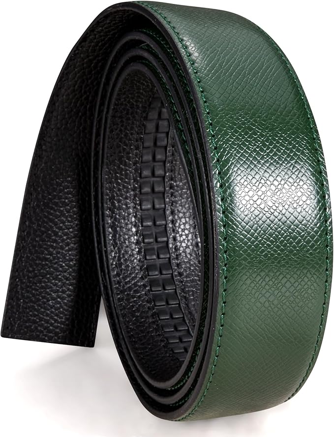 Dubulle Men's Ratchet Belt Gold/Black/Red/Green/Blue/White Automatic Buckle Business Casual Belt Gift - Adjustable Fit