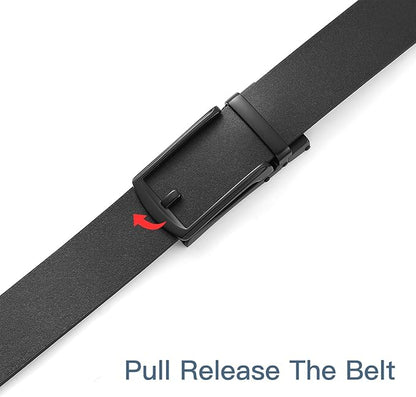SENDEFN Men's Leather Dress Casual Belt 1 3/8" Automatic Adjustable Click Buckle Belts with Gift Box