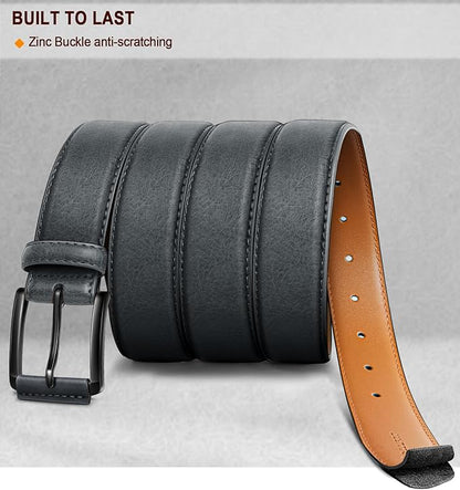 KEMISANT Men Belt-Genuine Leather Belt for Men Dress Casual Golf Jeans 1 3/8"