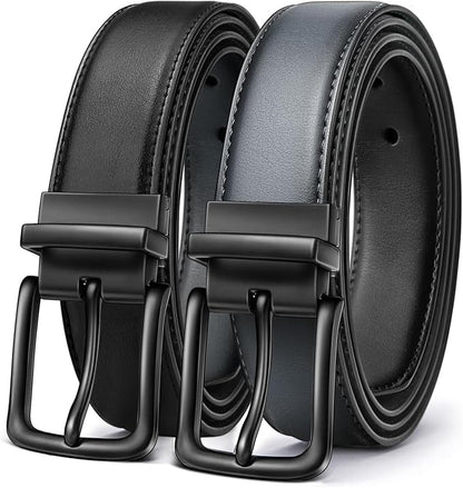 BULLIANT Men's Belt,Reversible Belt Adjustable For Gift Men 1.25”-Cut For Fit-2 Sides in 1 Belt(Not 2)