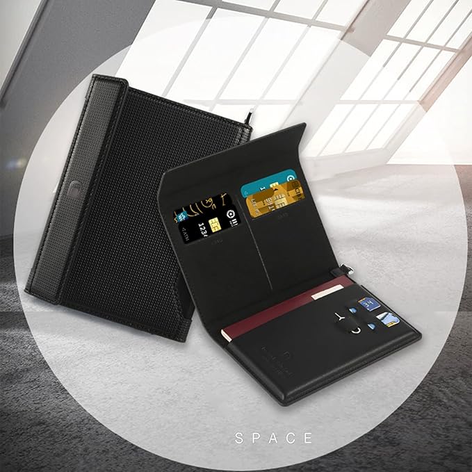 Passport Holder for Travel Essentials, RFID Blocking PU Leather Passport Wallet Cover Card holder Case Passport Book Holders for Women and Men, Black