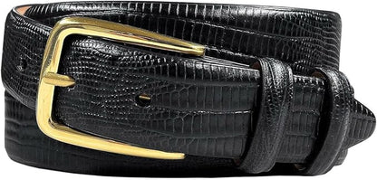 Andrew/Armando - Dress Belt Solid Brass Buckle (Gold & Silver) Genuine Full-Grain Cowhide Leather Belt 1-1/8"(30mm) Wide