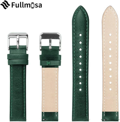 Fullmosa Watch Band, Quick Release Leather Watch Strap for Men Women, Replacement Bands Width 12mm 14mm 16mm 18mm 19mm 20mm 21mm 22mm 24mm