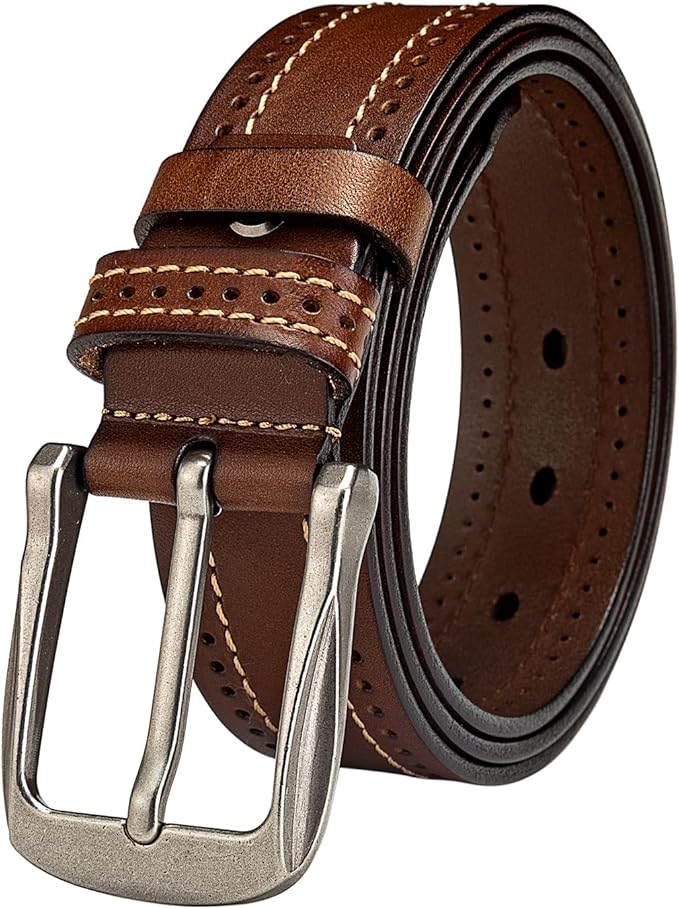 Luxury Full Grain Genuine Leather Belt Men Gift, 1.5" Wide Vintage Real Leather Western Cowboy Men's Belts