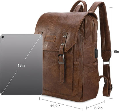 Montana West Wrangler Laptop Backpack with USB Charging Port, Vintage Travel Work College Bookbag for Women Men