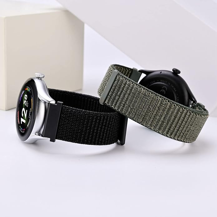 ANNEFIT Nylon Sport Loop Watch Bands, 2 Packs Quick Release Adjustable Strap 16mm 18mm 19mm 20mm 21mm 22mm 24mm
