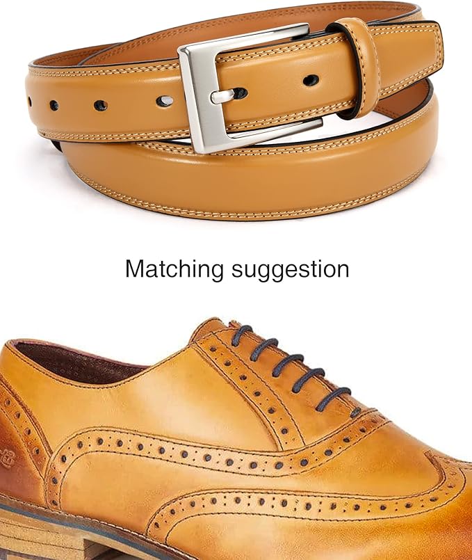 CHAOREN Mens Belts Leather Gift for Men - Ideal Match for Mens Dress Shoes