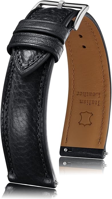 Getalia Italian leather Watch Band Tuscany Natural Vegetable-Tanned Full Grain Leather,14mm 16mm 18mm 19mm 20mm 21mm 22mm Quick Release Replacement Watch Straps for Men and Women Thick and Soft