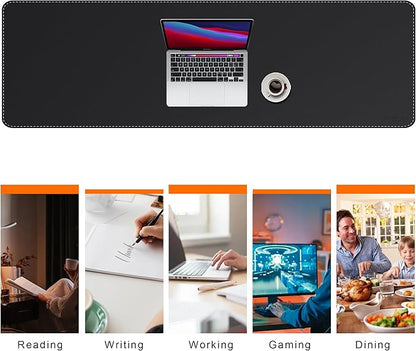Mydours Extra Long 63" x 19.7" Desk Mat for Professionals - Cork Backing & PU Leather Surface, Waterproof Computer Desk Protector with Gaming-Friendly Texture, Ideal for Keyboards, Office Accessories