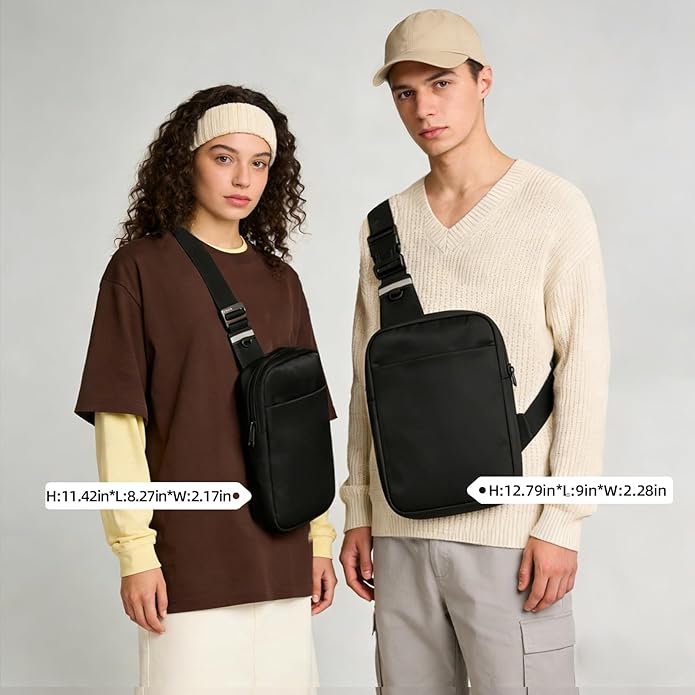 OSOCE Small Sling Bag for Men and Women with RFID Pocket, Anti Theft Crossbody Chest Bag Casual Travel Bag for Hiking