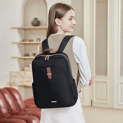 Laptop Backpack for Women,Carry on Travel Backpack Casual Work Business Backpacks Purse College,16 Inch,Black