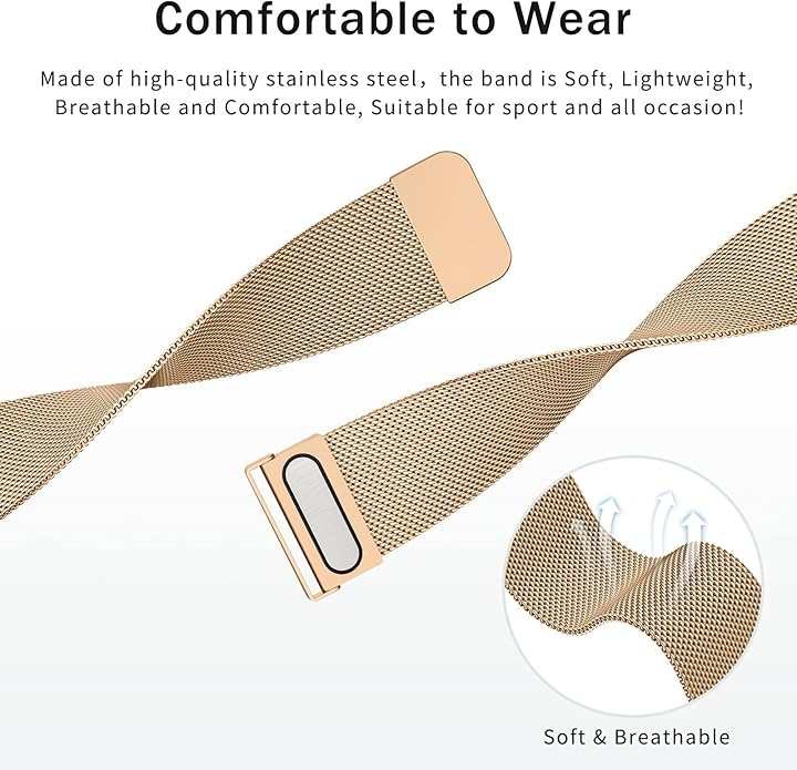 Meliya Metal Watch Bands, 20mm 22mm Quick Release Watch Strap, Stainless Steel Mesh Replacement band for Women Men