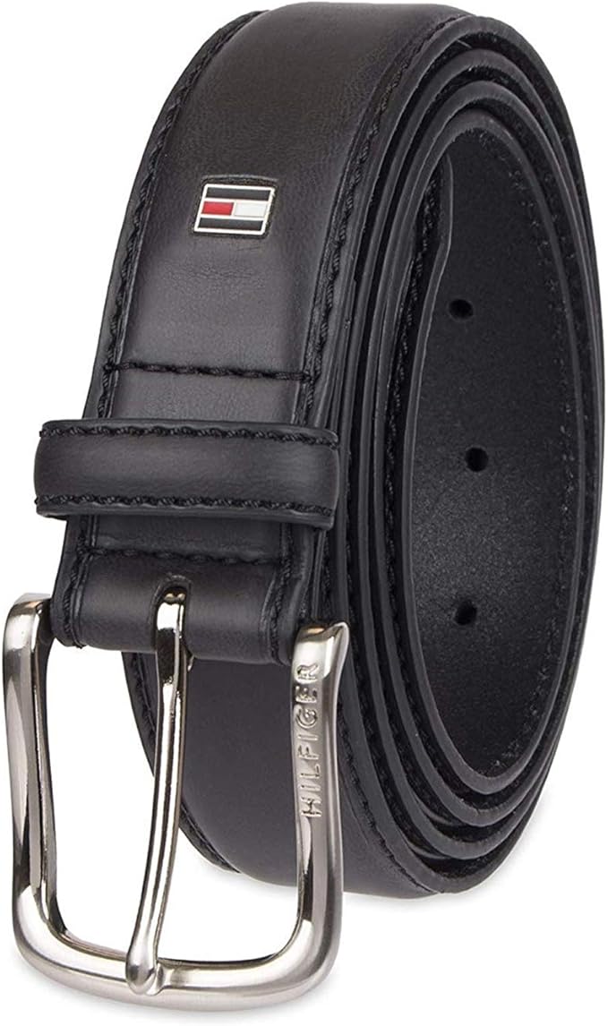 Tommy Hilfiger Men’s Semi‑Dress Leather Belt, Versatile Everyday Style (Regular & Big and Tall Sizes)