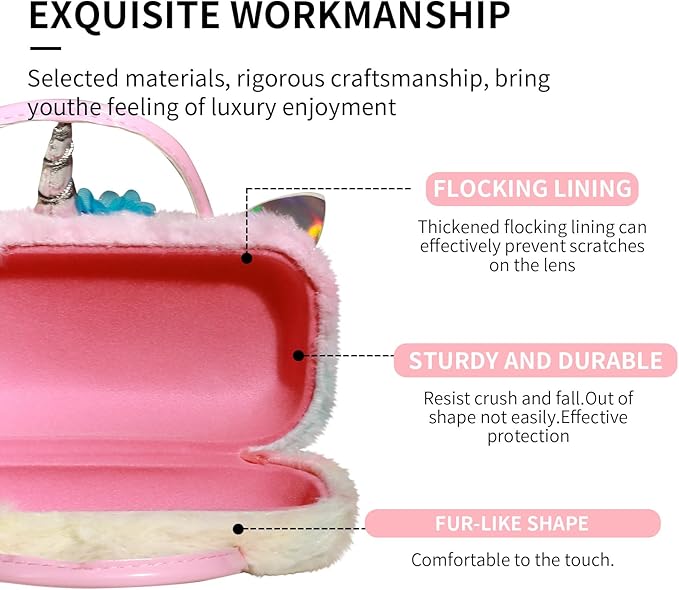 PERFECTSIGHT Hard Shell Eyeglasses Case, PU Leather Protective Glasses Case, Cute Eyeglass Case for Women Men Girls
